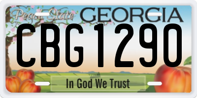 GA license plate CBG1290