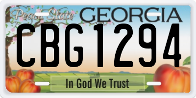 GA license plate CBG1294