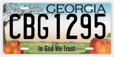 GA license plate CBG1295