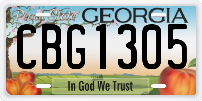 GA license plate CBG1305