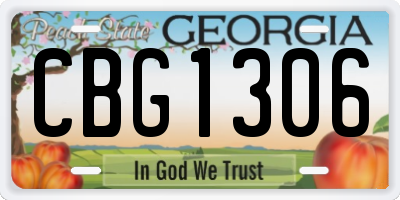 GA license plate CBG1306