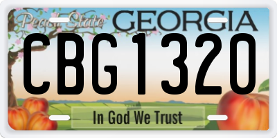 GA license plate CBG1320