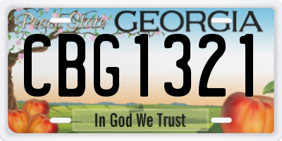 GA license plate CBG1321