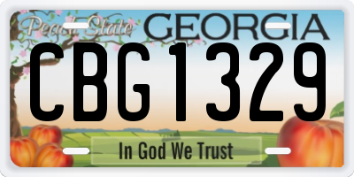 GA license plate CBG1329