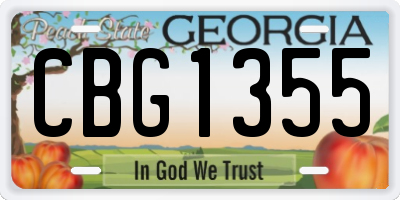 GA license plate CBG1355