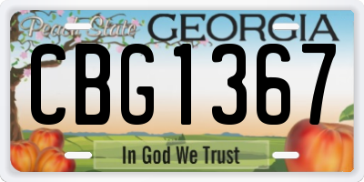 GA license plate CBG1367