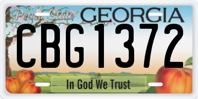 GA license plate CBG1372
