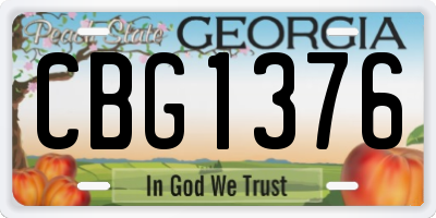 GA license plate CBG1376