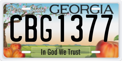 GA license plate CBG1377