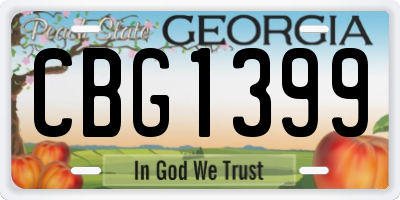 GA license plate CBG1399