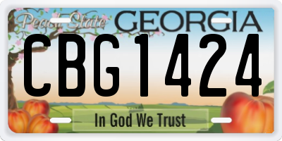GA license plate CBG1424