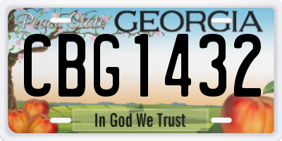 GA license plate CBG1432
