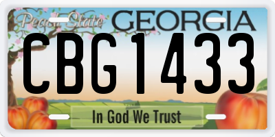 GA license plate CBG1433