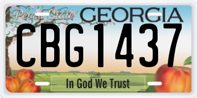 GA license plate CBG1437