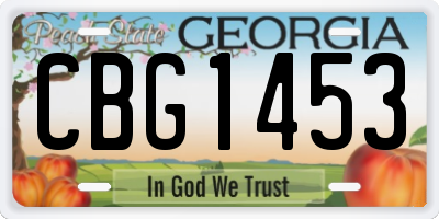 GA license plate CBG1453