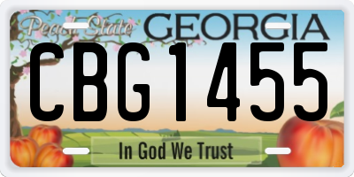 GA license plate CBG1455
