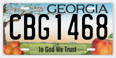 GA license plate CBG1468