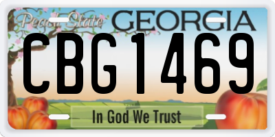 GA license plate CBG1469