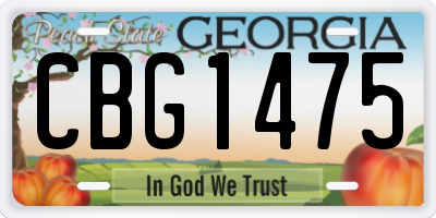 GA license plate CBG1475