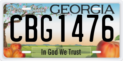 GA license plate CBG1476