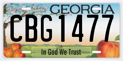 GA license plate CBG1477