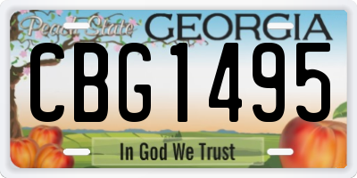 GA license plate CBG1495