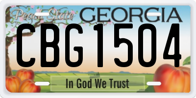 GA license plate CBG1504