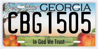 GA license plate CBG1505