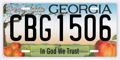 GA license plate CBG1506