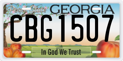 GA license plate CBG1507