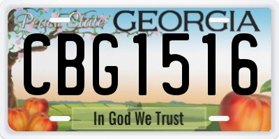 GA license plate CBG1516