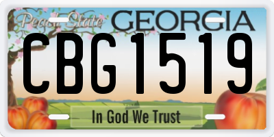 GA license plate CBG1519
