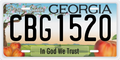 GA license plate CBG1520
