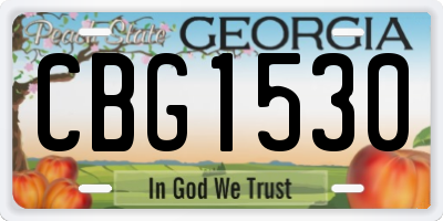 GA license plate CBG1530