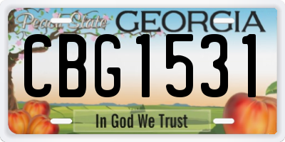 GA license plate CBG1531