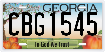 GA license plate CBG1545