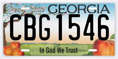 GA license plate CBG1546