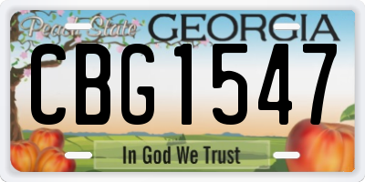 GA license plate CBG1547
