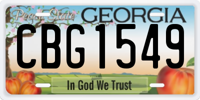 GA license plate CBG1549