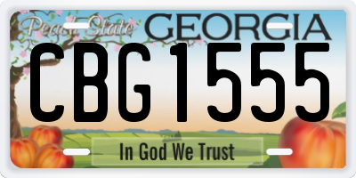 GA license plate CBG1555