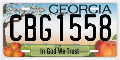 GA license plate CBG1558