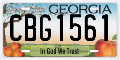 GA license plate CBG1561
