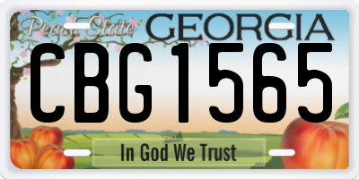 GA license plate CBG1565