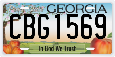 GA license plate CBG1569