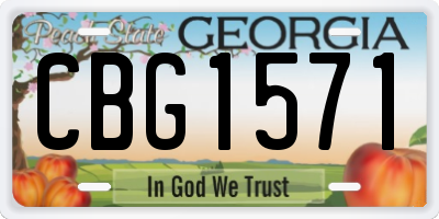 GA license plate CBG1571