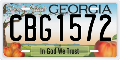 GA license plate CBG1572