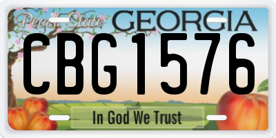 GA license plate CBG1576