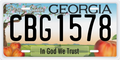 GA license plate CBG1578