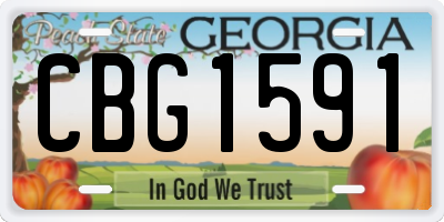 GA license plate CBG1591