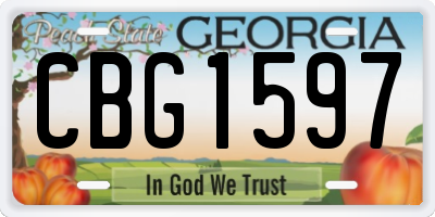 GA license plate CBG1597